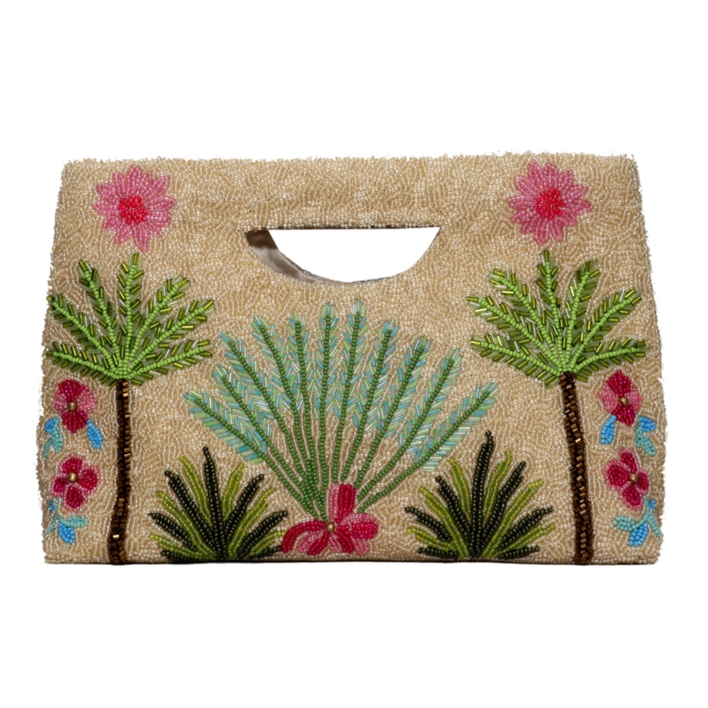 Beaded Palm Tree Clutch Purse - The Well Appointed House