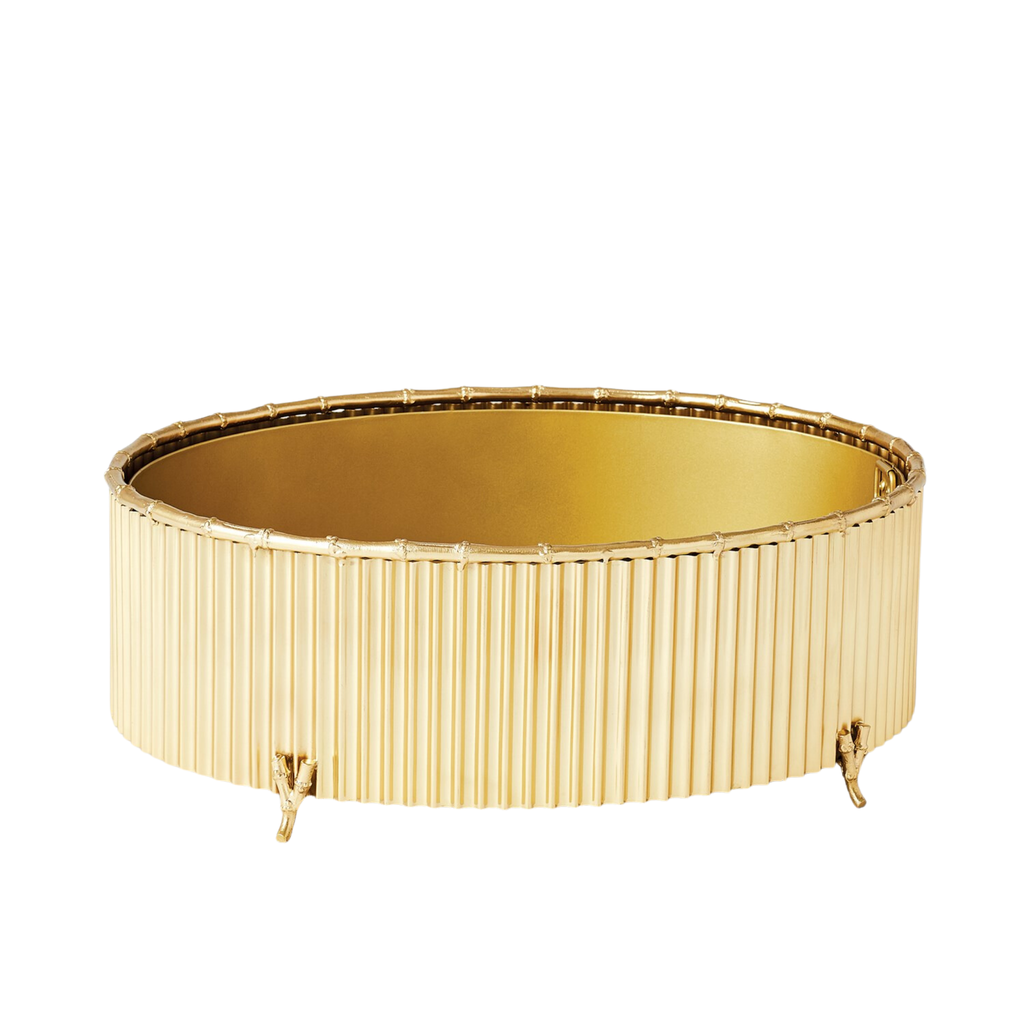 Corrugated Brass Cachepot - The Well Appointed House