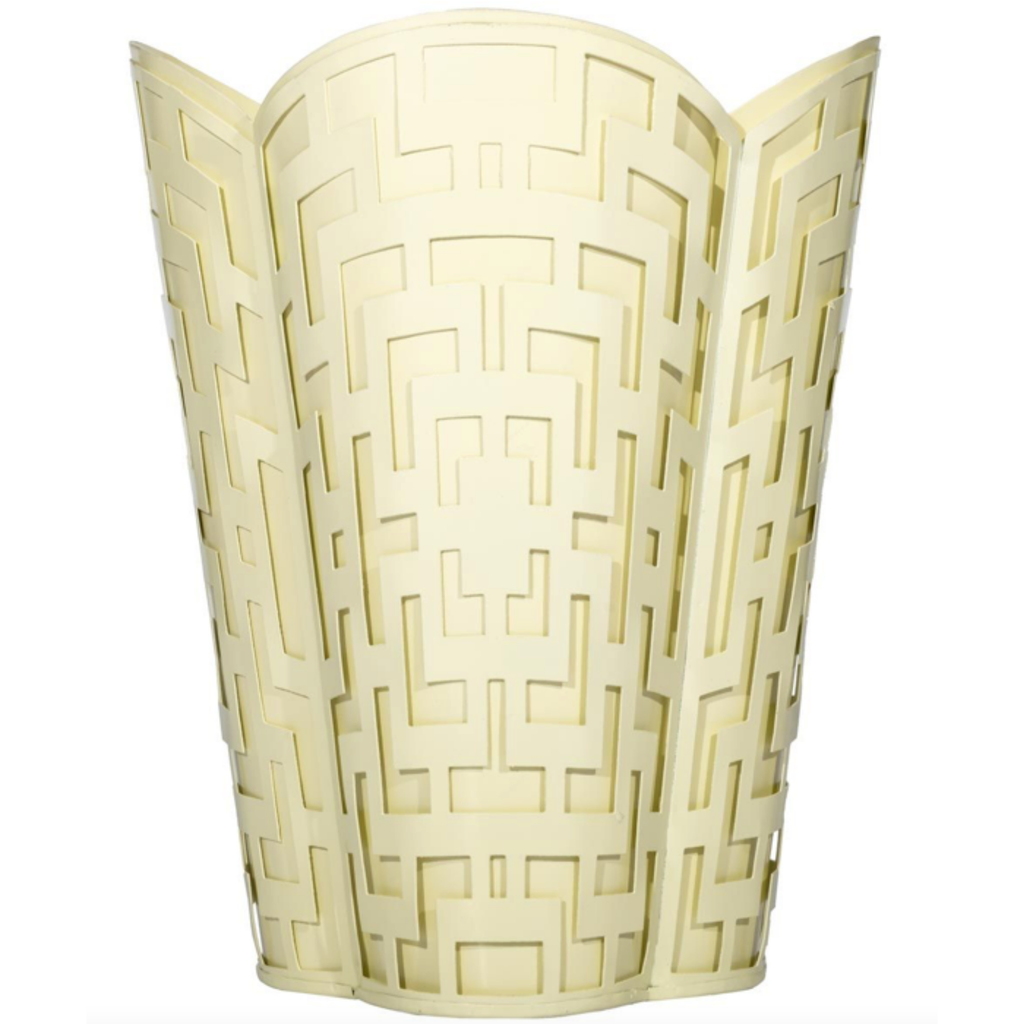 Cream Fretwork Wastepaper Basket - TWAH