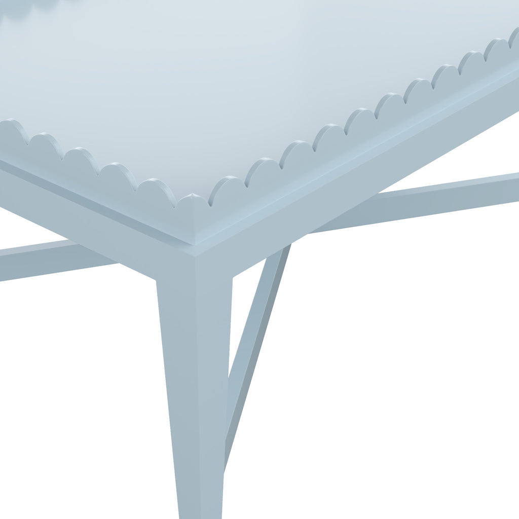Custom Painted Scalloped Edge Coffee Table - The Well Appointed House
