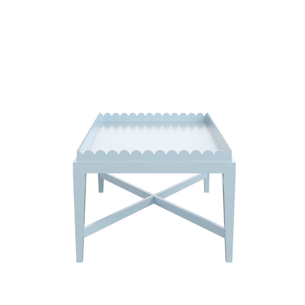 Custom Painted Scalloped Edge Coffee Table - The Well Appointed House