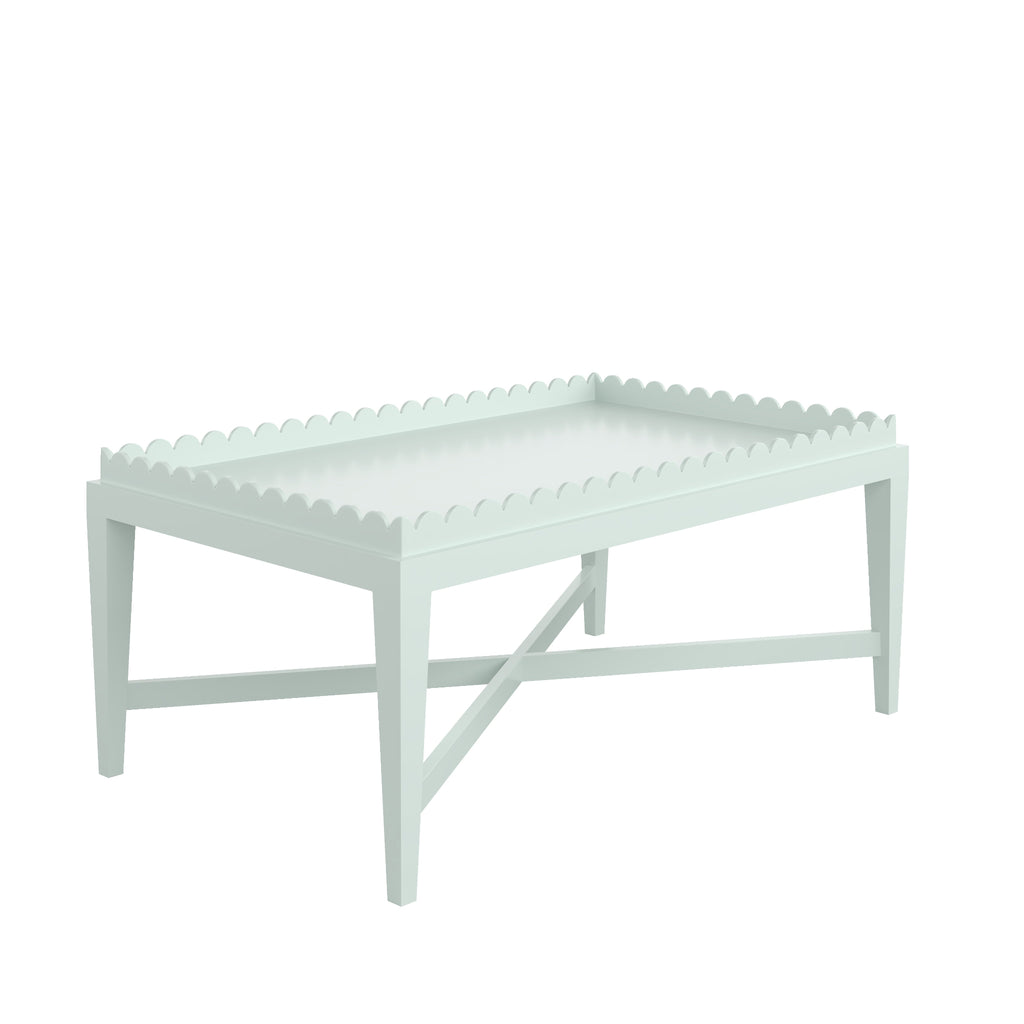 Custom Painted Scalloped Edge Coffee Table - The Well Appointed House