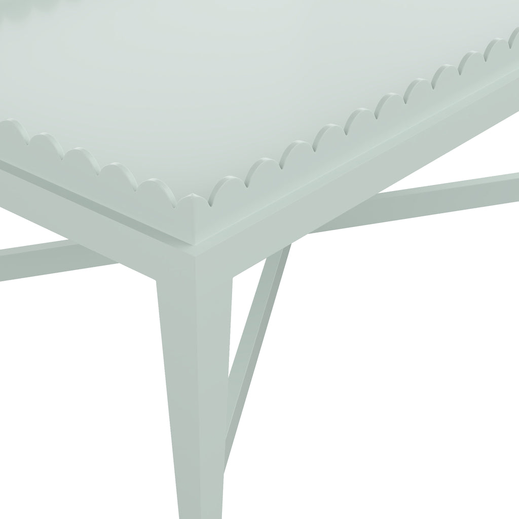 Custom Painted Scalloped Edge Coffee Table - The Well Appointed House