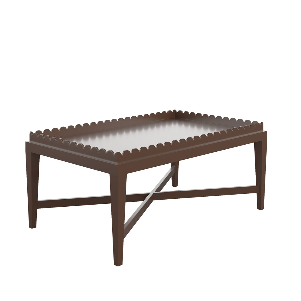 Custom Painted Scalloped Edge Coffee Table - The Well Appointed House