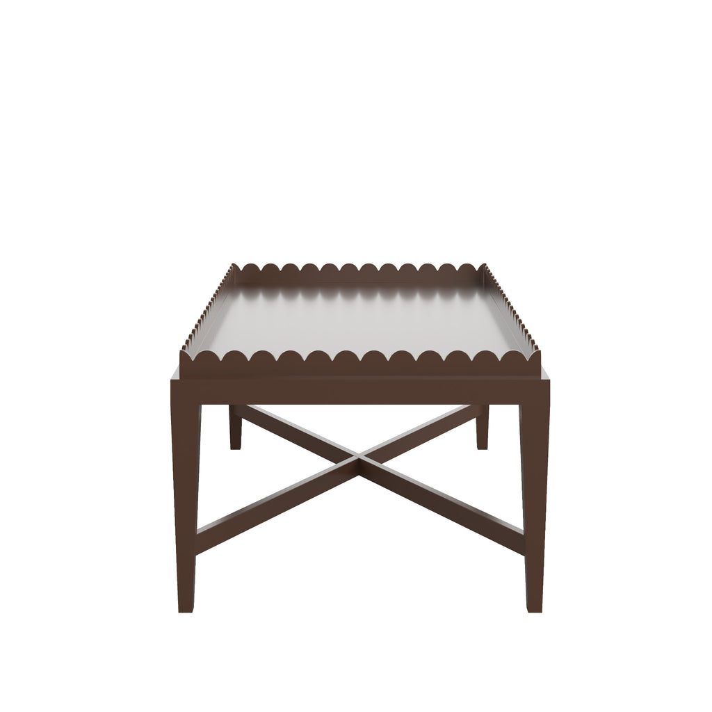 Custom Painted Scalloped Edge Coffee Table - The Well Appointed House