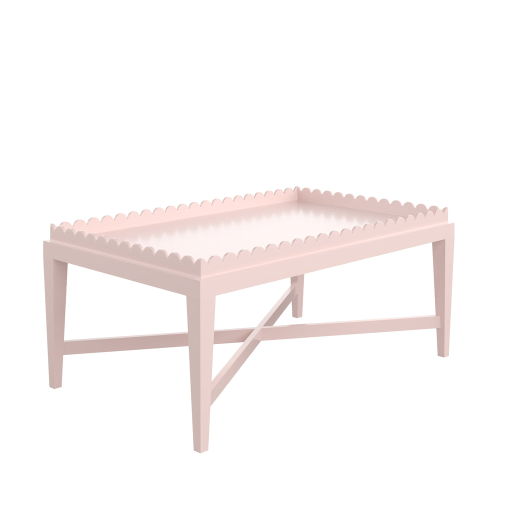 Custom Painted Scalloped Edge Coffee Table - The Well Appointed House