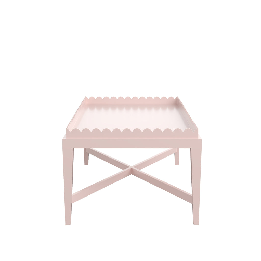 Custom Painted Scalloped Edge Coffee Table - The Well Appointed House