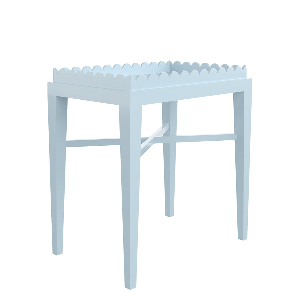 Custom Painted Scalloped Edge Side Table - The Well Appointed House