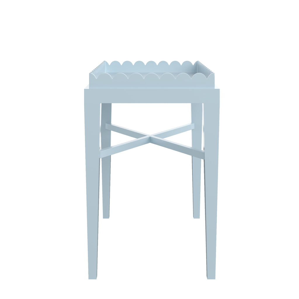 Custom Painted Scalloped Edge Side Table - The Well Appointed House