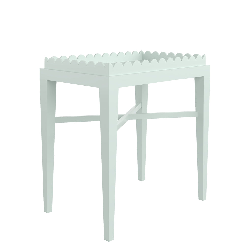 Custom Painted Scalloped Edge Side Table - The Well Appointed House