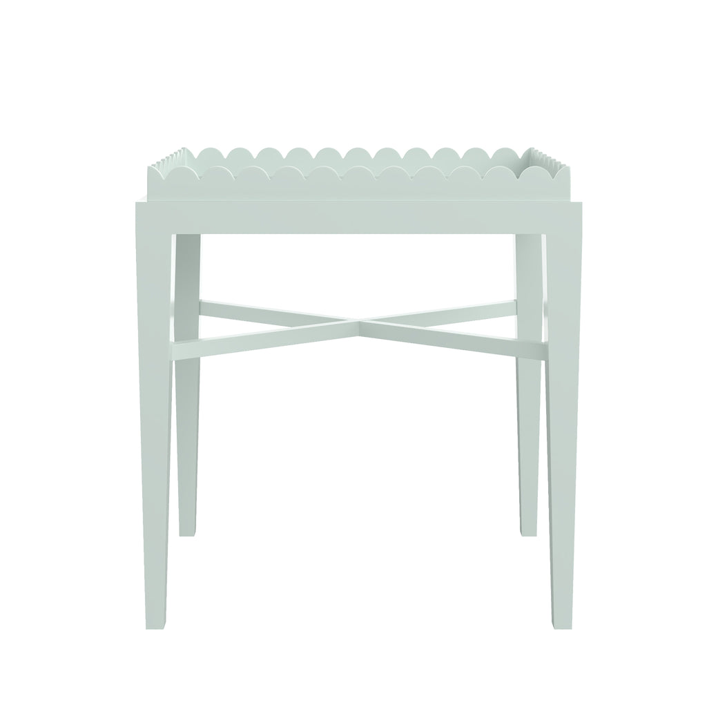 Custom Painted Scalloped Edge Side Table - The Well Appointed House