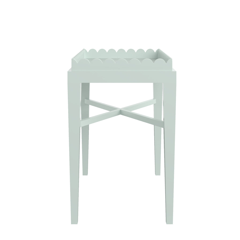 Custom Painted Scalloped Edge Side Table - The Well Appointed House