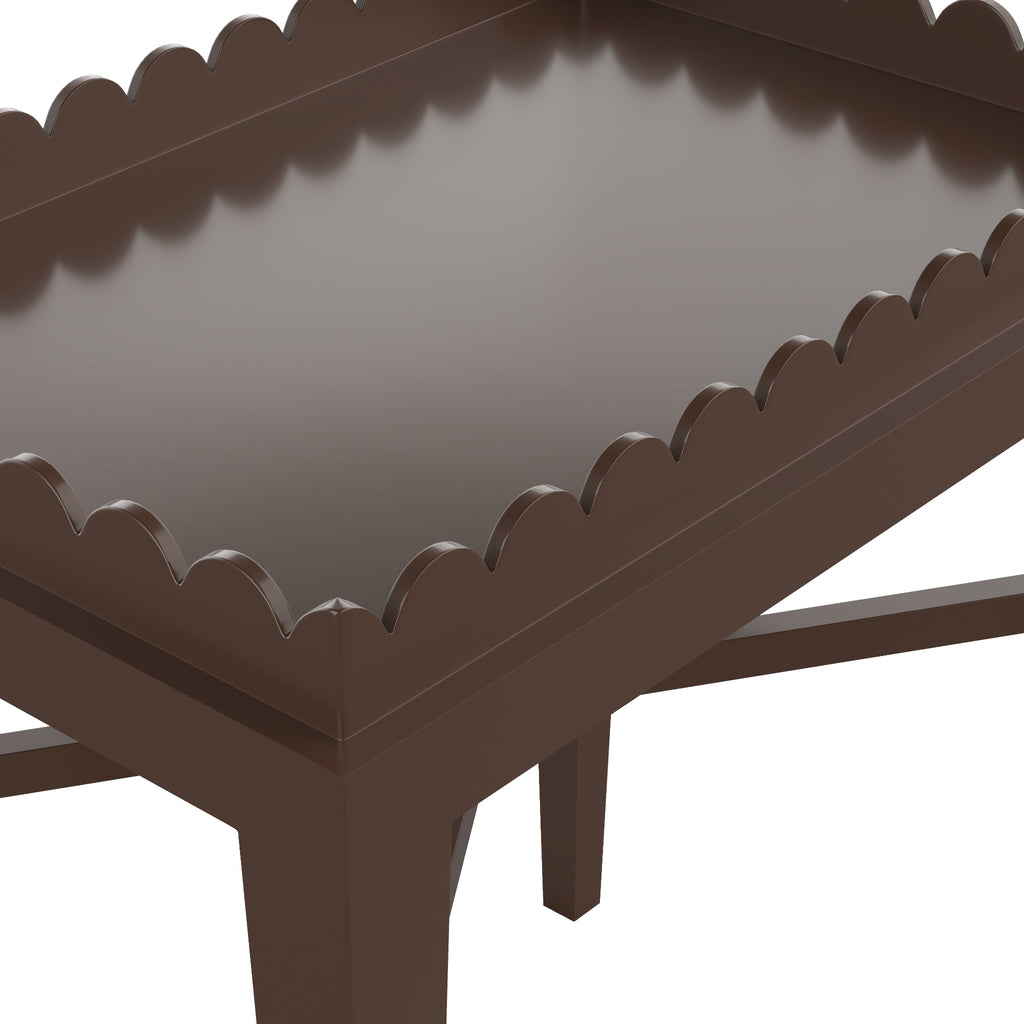 Custom Painted Scalloped Edge Side Table - The Well Appointed House