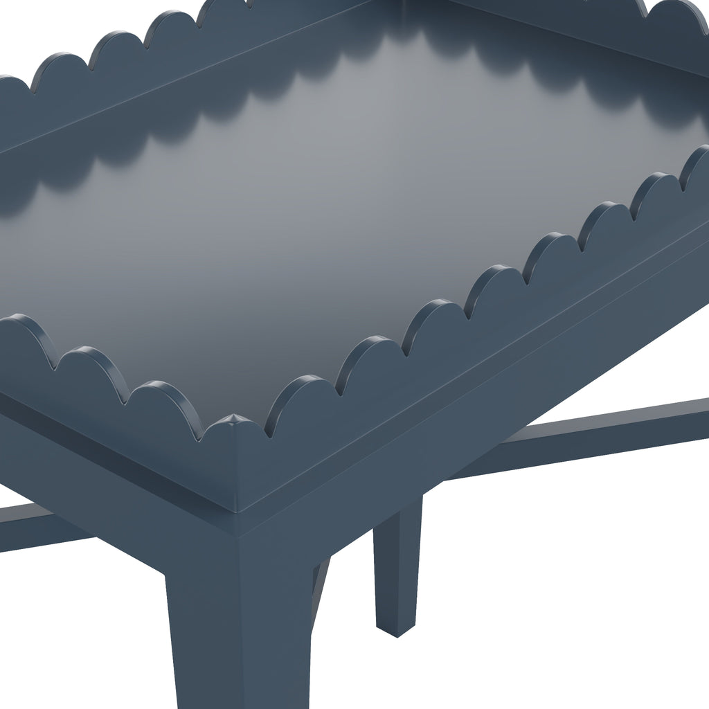 Custom Painted Scalloped Edge Side Table - The Well Appointed House
