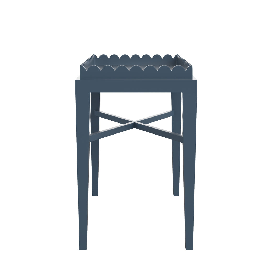 Custom Painted Scalloped Edge Side Table - The Well Appointed House