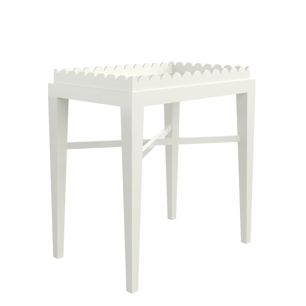 Custom Painted Scalloped Edge Side Table - The Well Appointed House