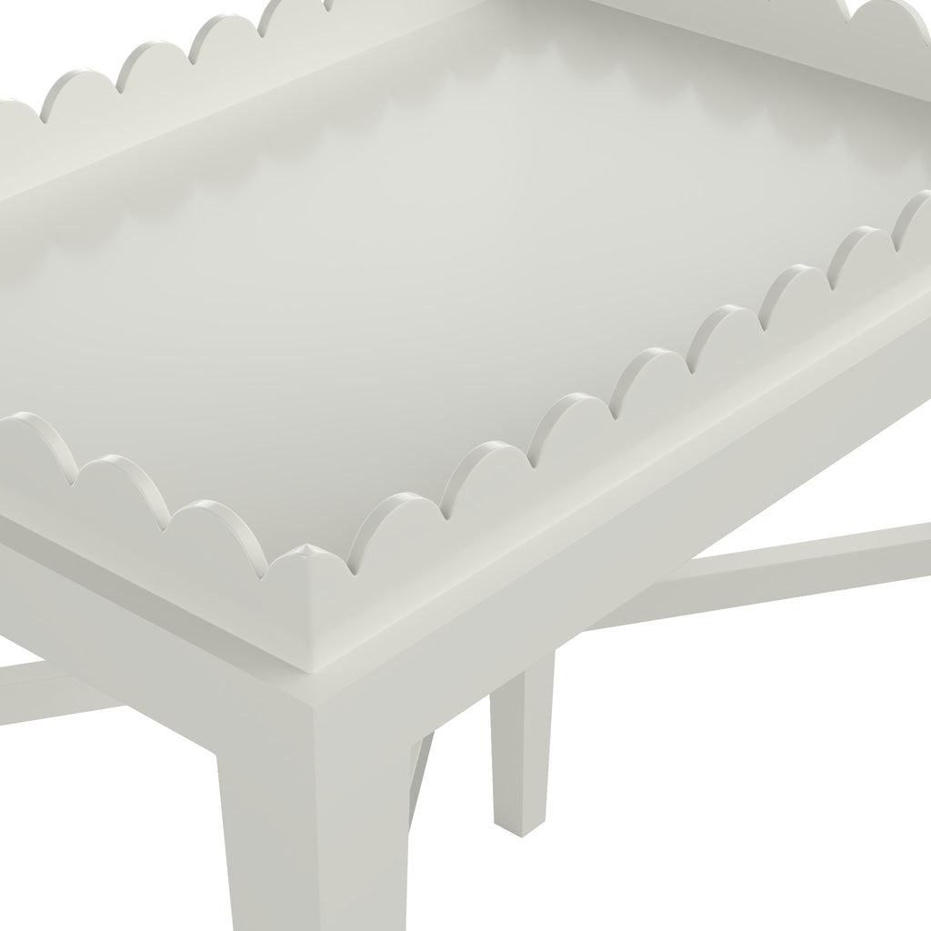 Custom Painted Scalloped Edge Side Table - The Well Appointed House