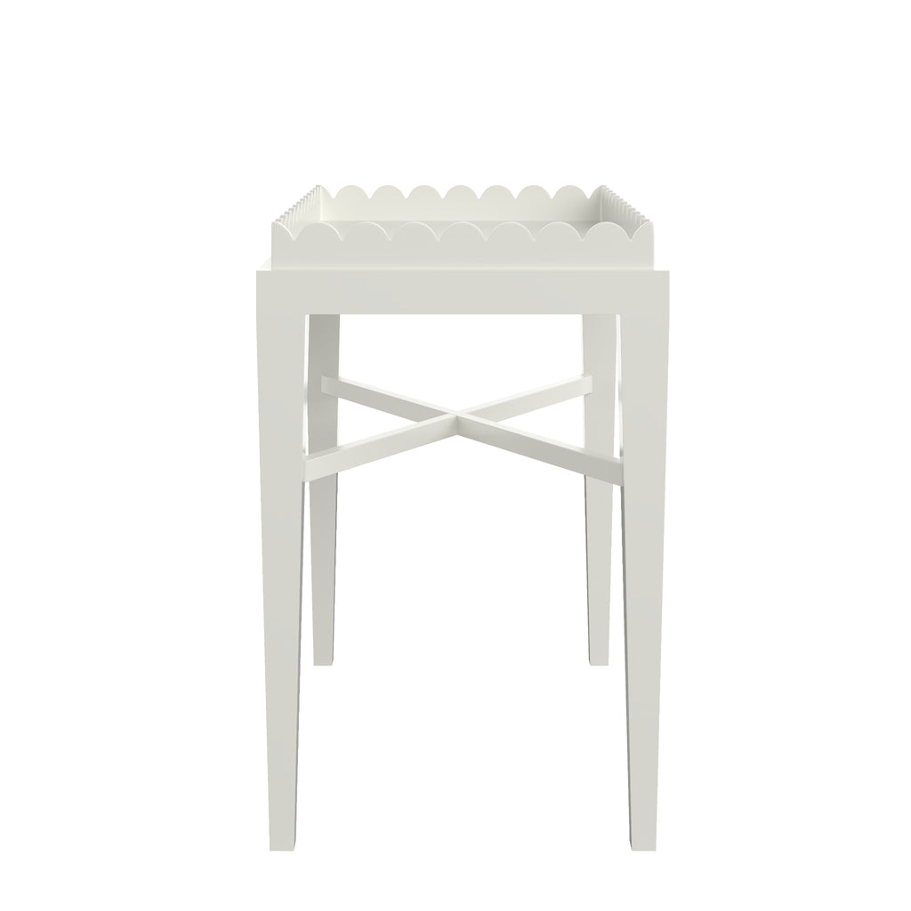 Custom Painted Scalloped Edge Side Table - The Well Appointed House