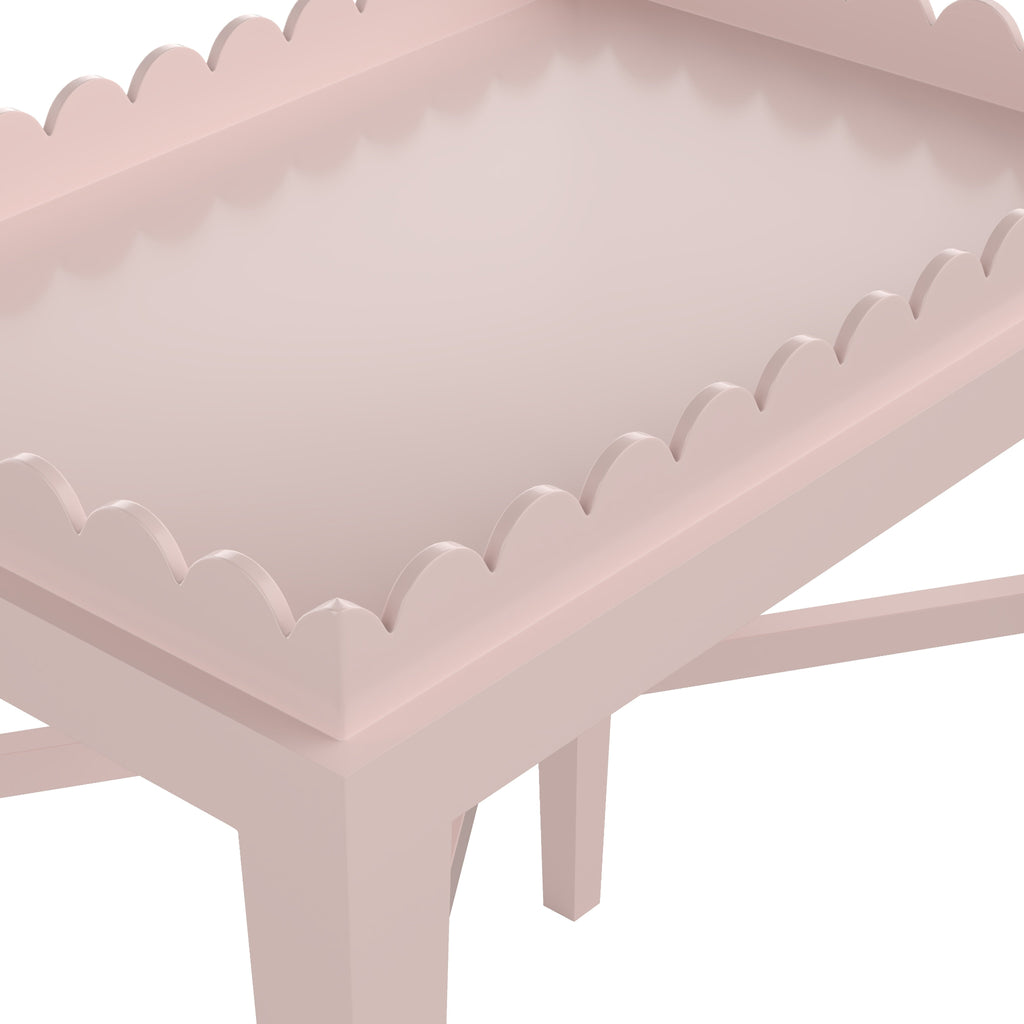 Custom Painted Scalloped Edge Side Table - The Well Appointed House