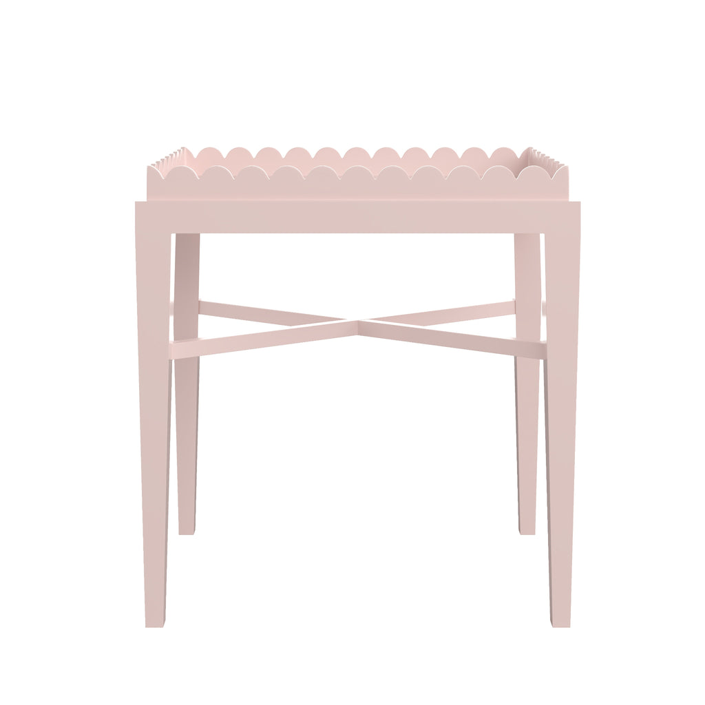 Custom Painted Scalloped Edge Side Table - The Well Appointed House