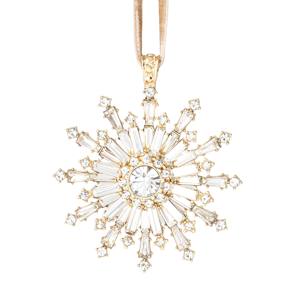 Dazzling Snowflake Hanging Ornament, Crystal - The Well Appointed House