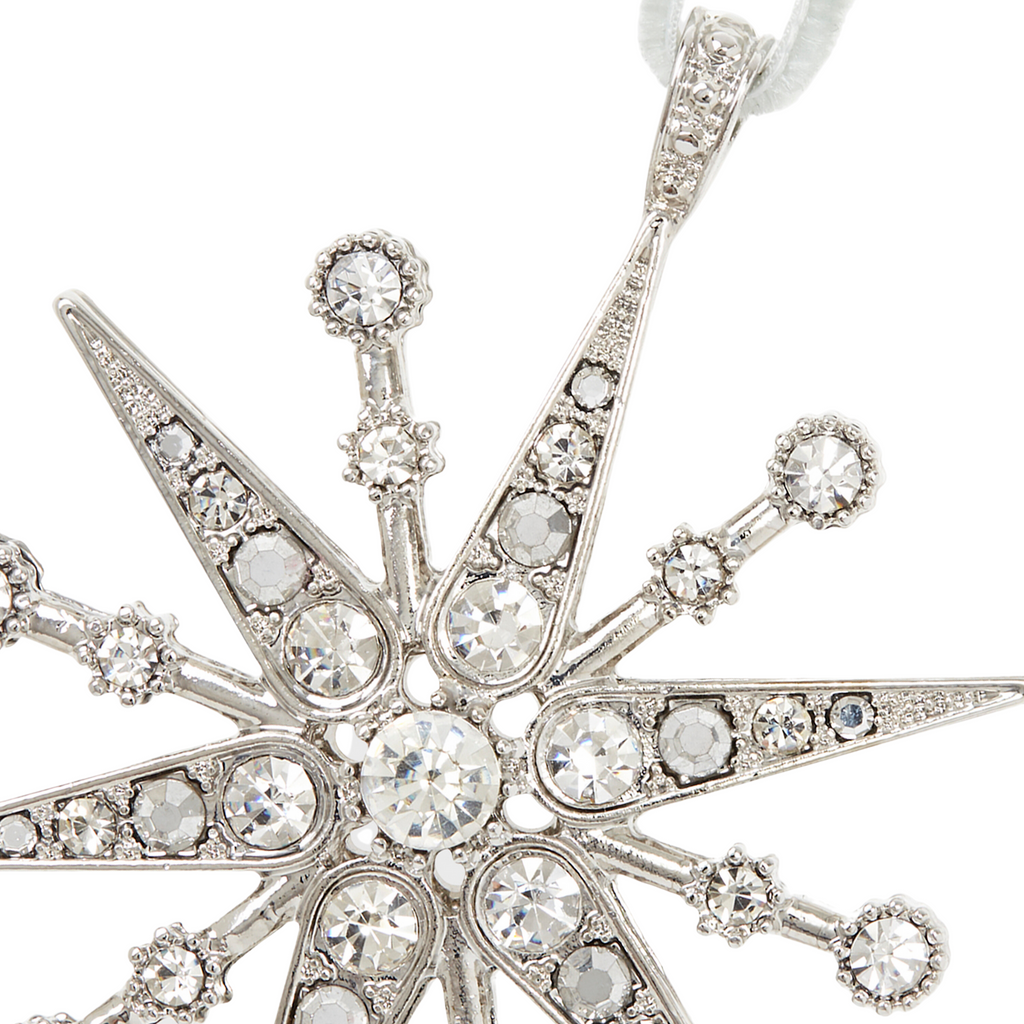 Deco Snowflake Hanging Ornament, Crystal - The Well Appointed House