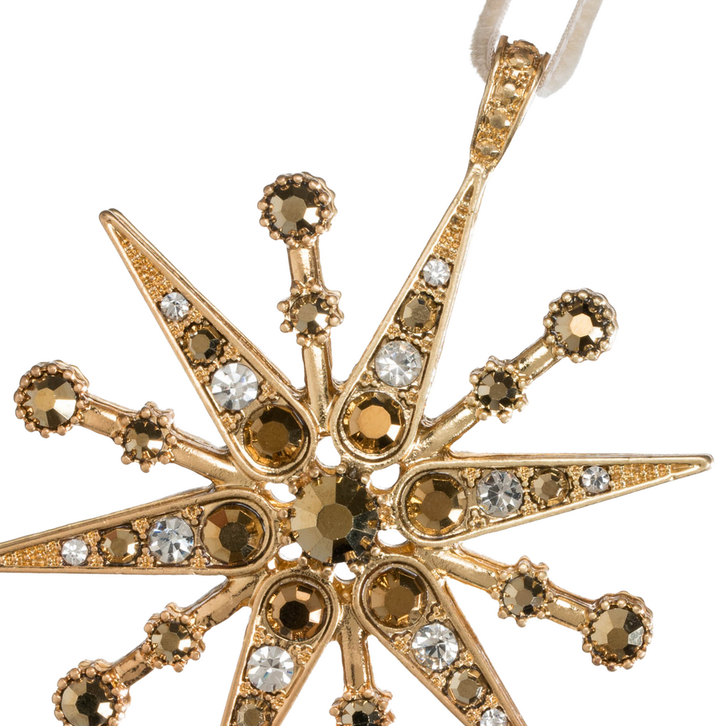 Deco Snowflake Hanging Ornament, Gold - The Well Appointed House