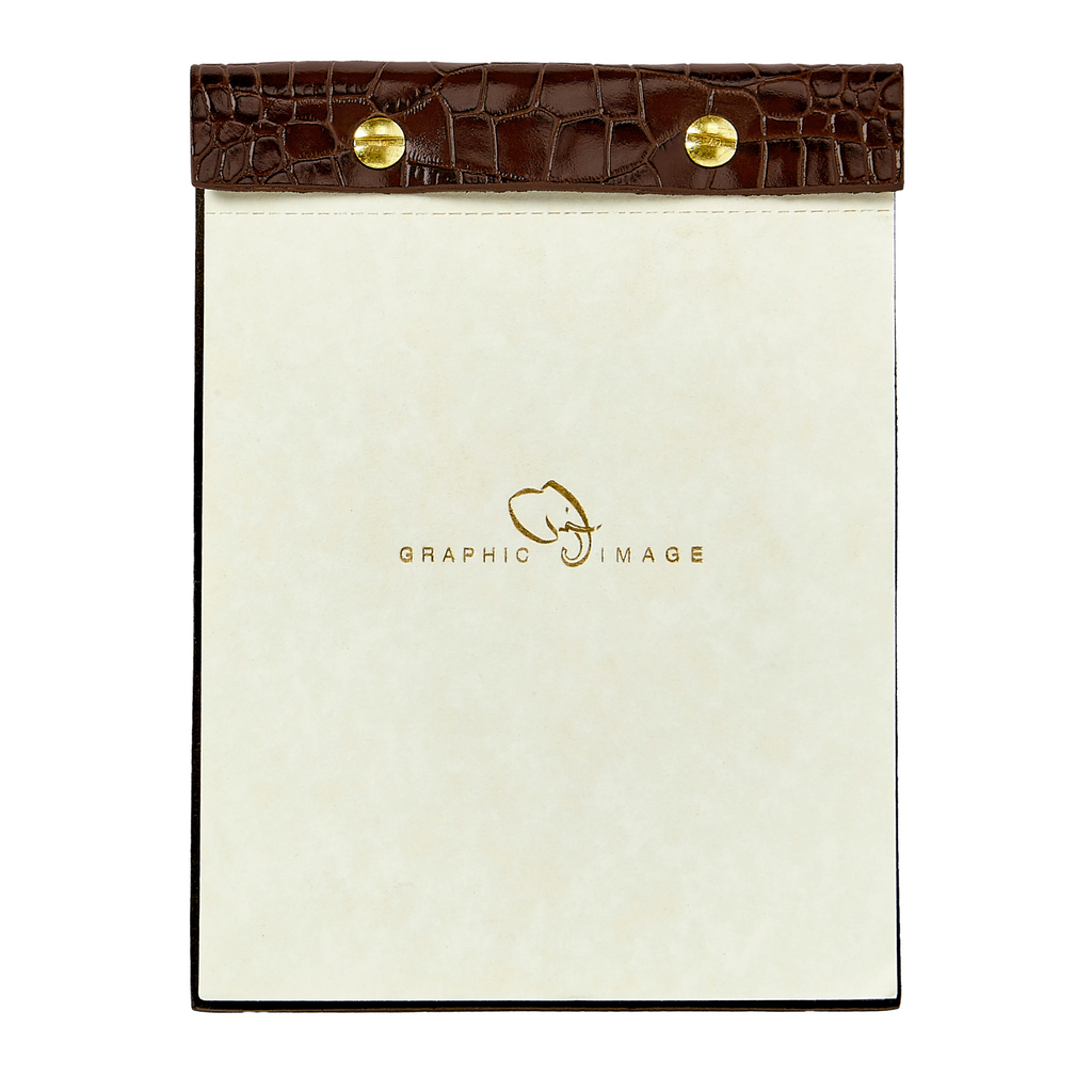 Embossed Croc Leather Desk Notepad - The Well Appointed House 