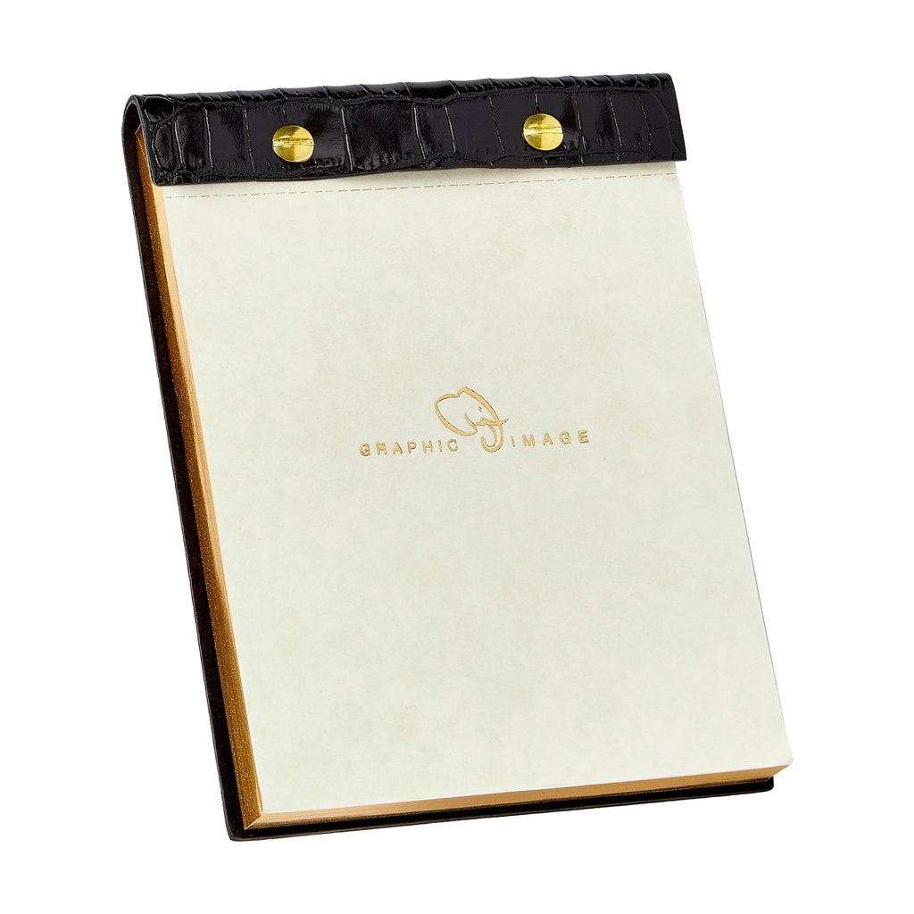 Embossed Croc Leather Desk Notepad - The Well Appointed House 