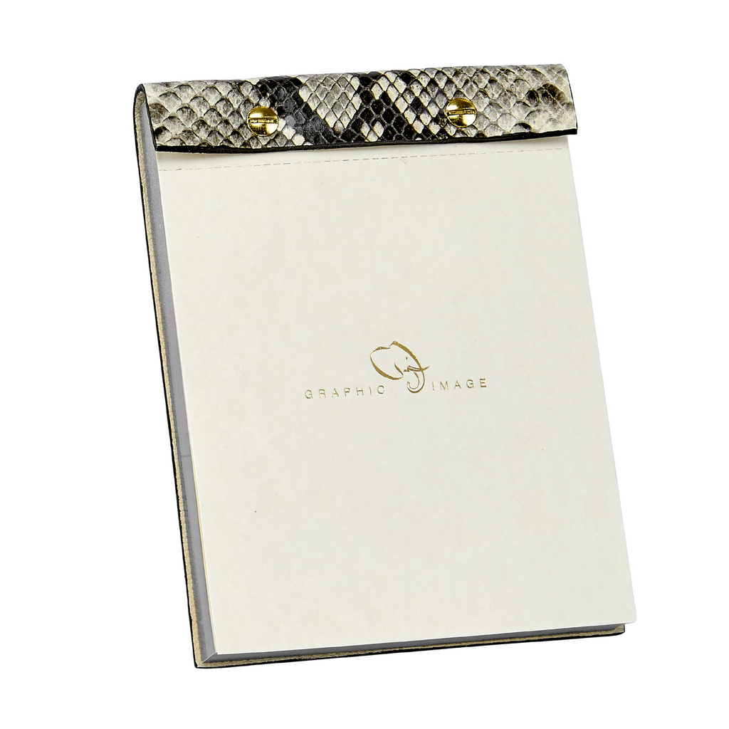 Embossed Python Leather Desk Notepad - The Well Appointed House