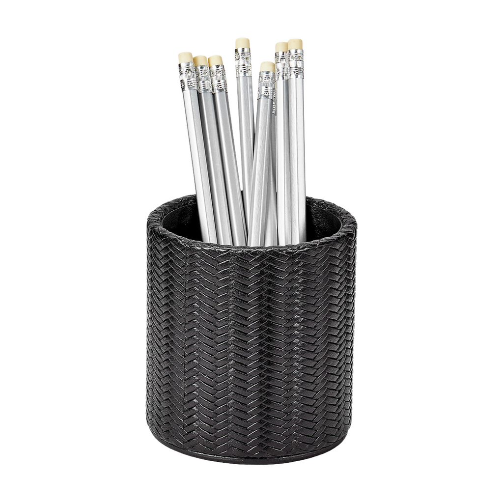 Embossed Python Leather Pencil Cup - The Well Appointed House