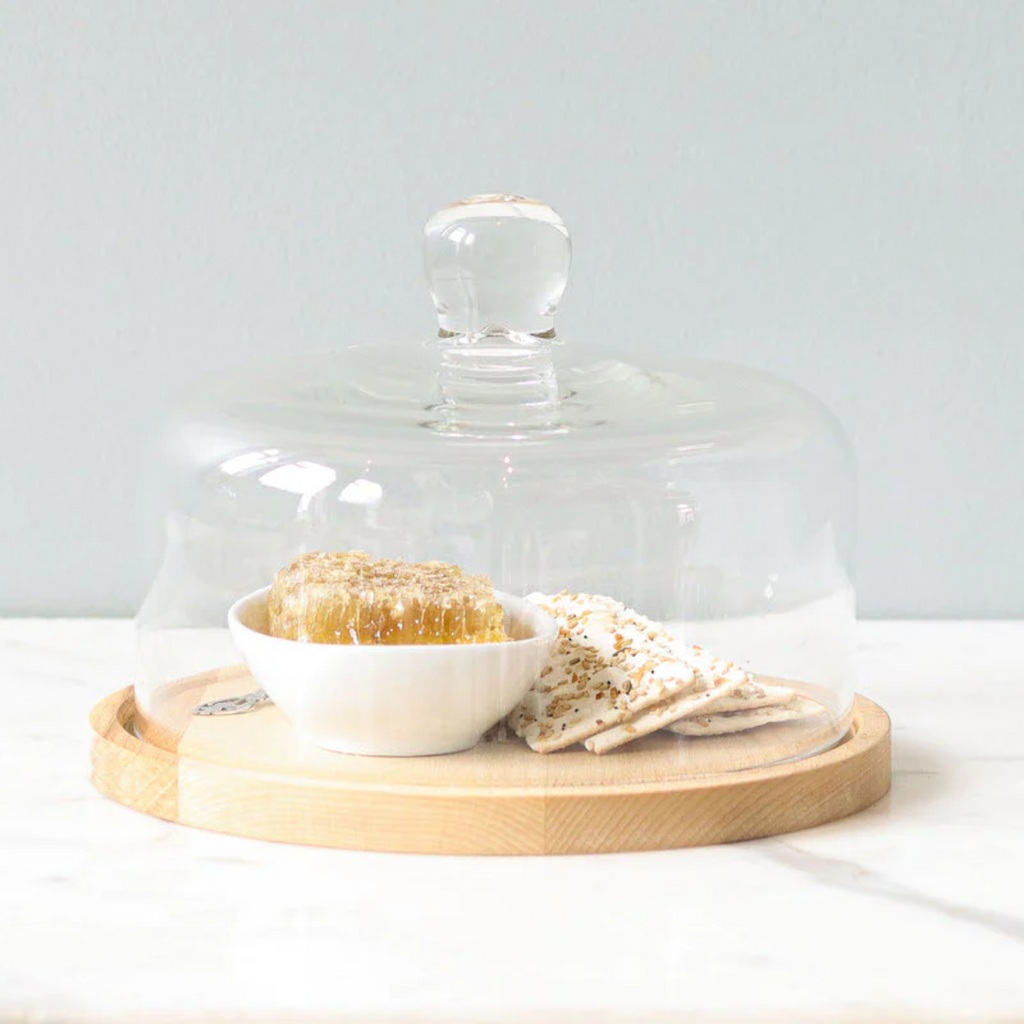 Small Glass Dome with Wood Base - The Well Appointed House