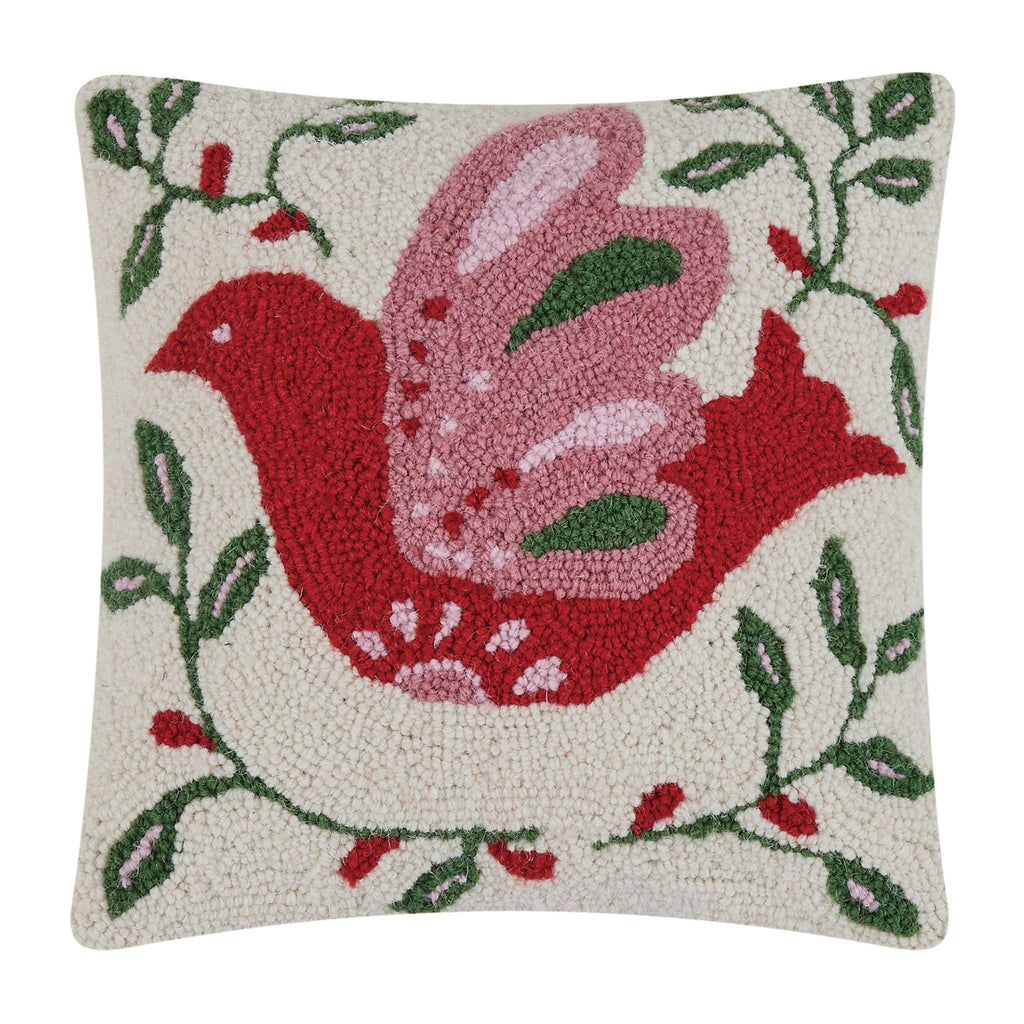 Festive Folk Dove Decorative Hook Pillow- The Well Appointed House
