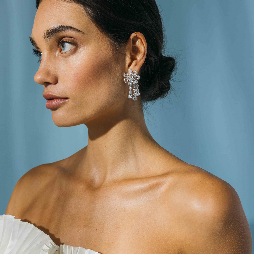 Frances Earrings in Crystal - The Well Appointed House