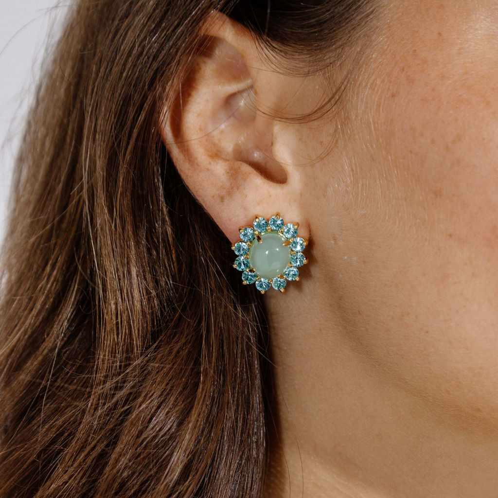 Georgie Stud Earrings in Aqua - The Well Appointed House