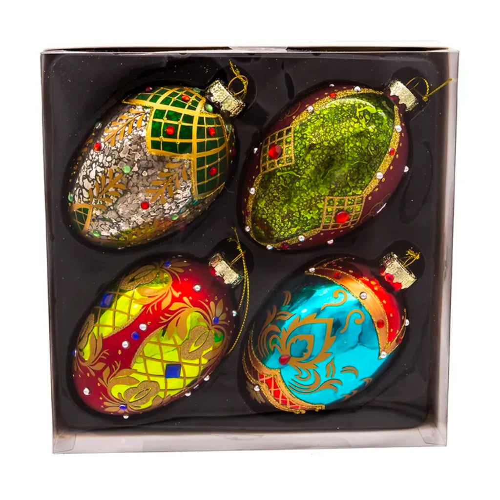 Glass Egg Ornaments, 4-Piece Box-The Well Appointed House