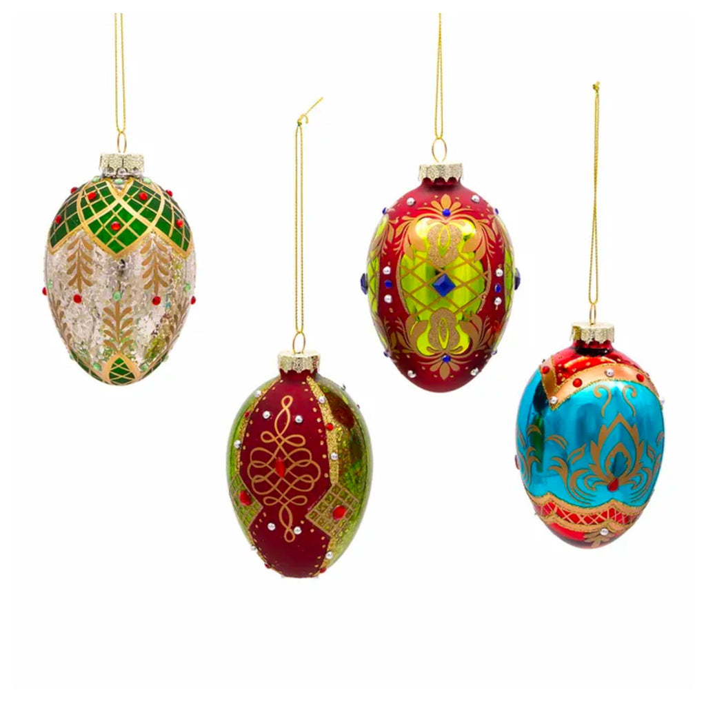 Glass Egg Ornaments, 4-Piece Box-The Well Appointed House