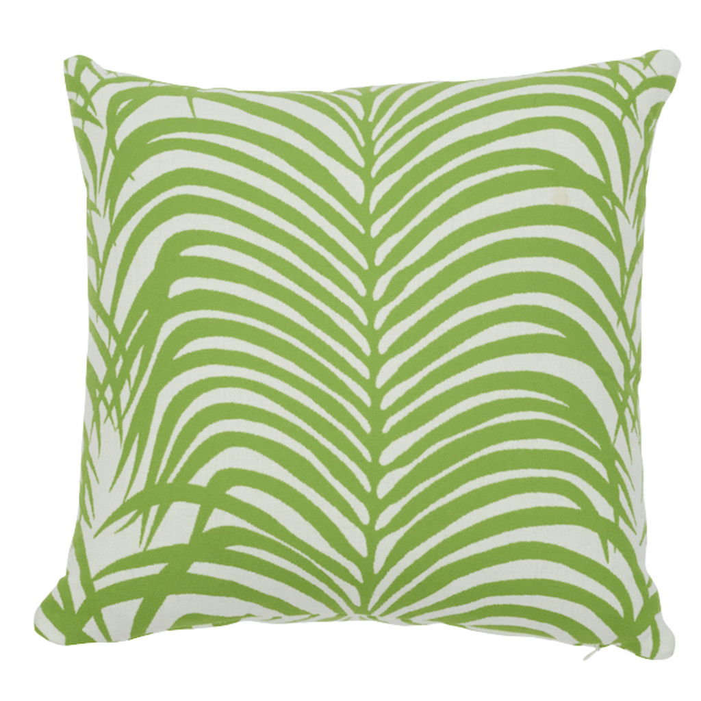 Green Zebra Palm Leaf Print Throw Pillow - The Well Appointed House