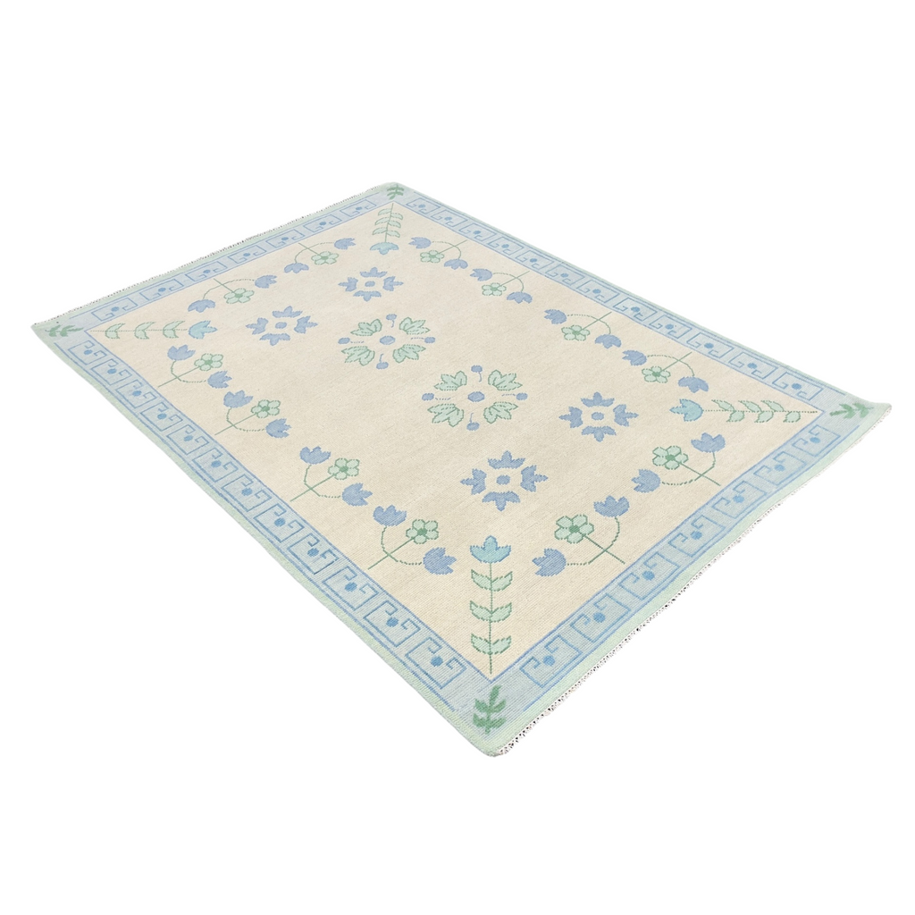 Lauren Oushak Rug in Green & Blue- The Well Appointed House