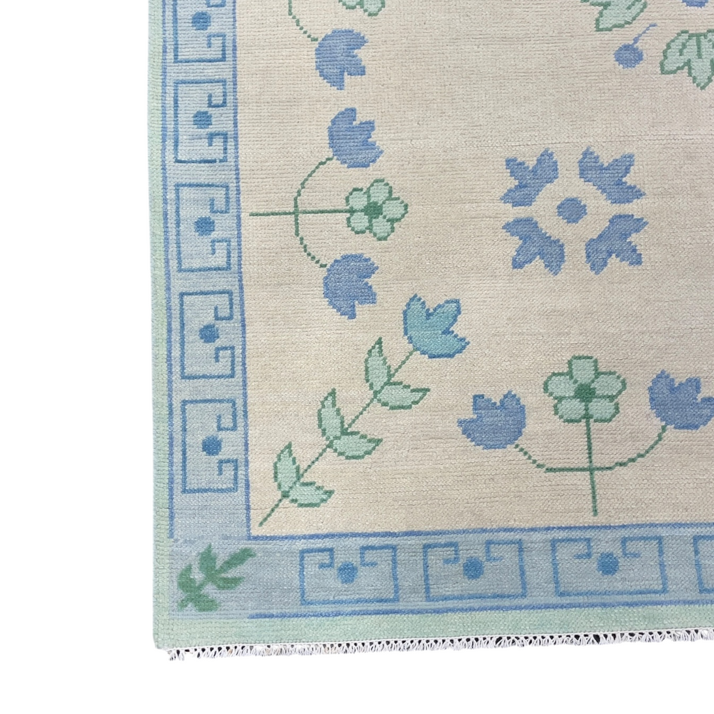 Lauren Oushak Rug in Green & Blue- The Well Appointed House