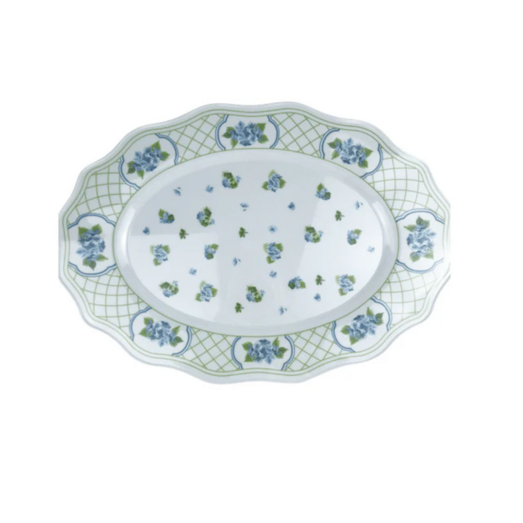 Green Hydrangea Melamine Serving Platter - The Well Appointed House