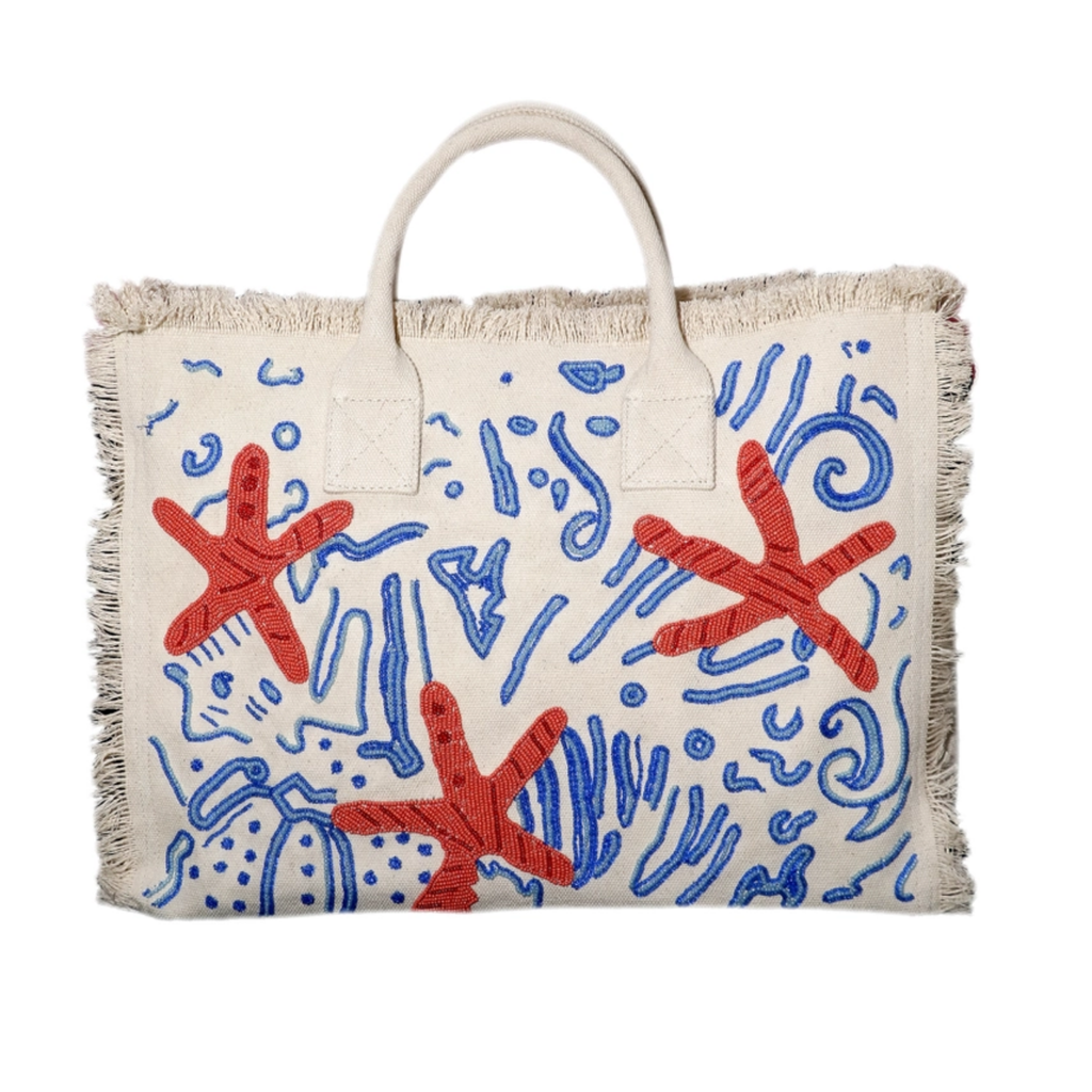 Beaded Starfish Tote - The Well Appointed House