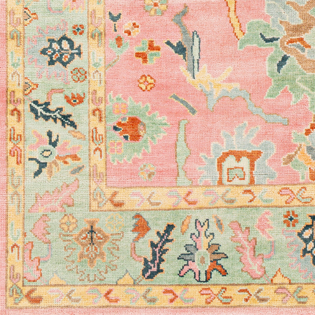 Hillcrest Pink and Seafoam Handmade Area Rug - Available in a Variety of Sizes - The Well Appointed House