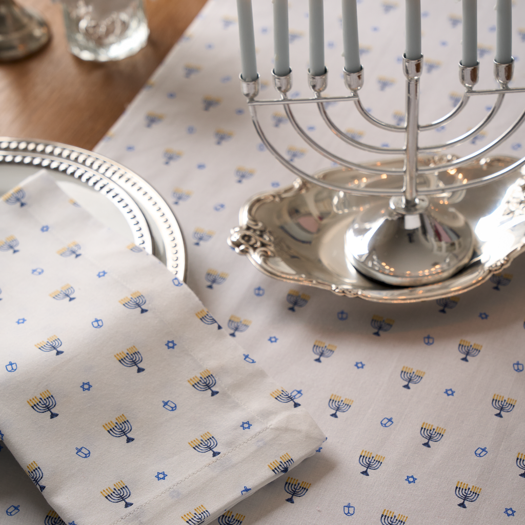 Signature Happy Hanukkah Table Linen- The Well Appointed House