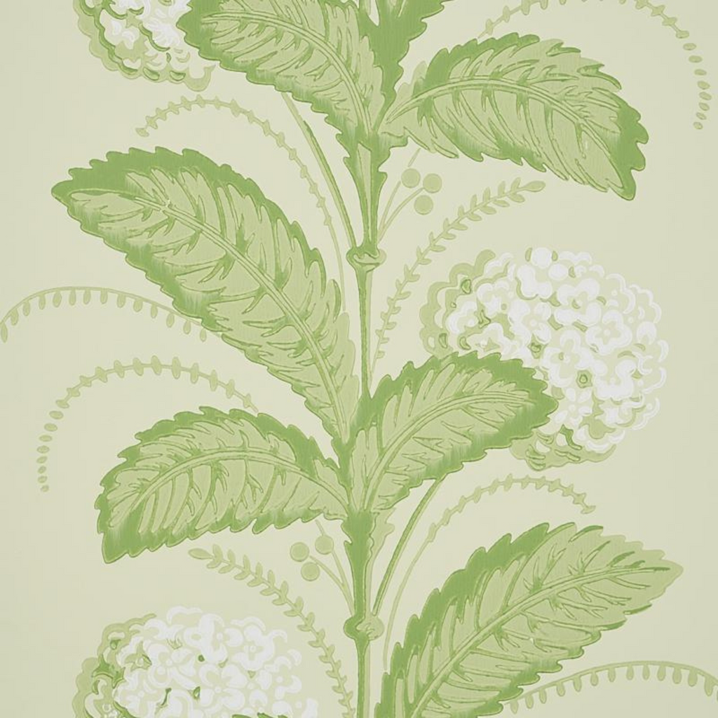 Hydrangea Drape in Green Wallpaper - The Well Appointed House