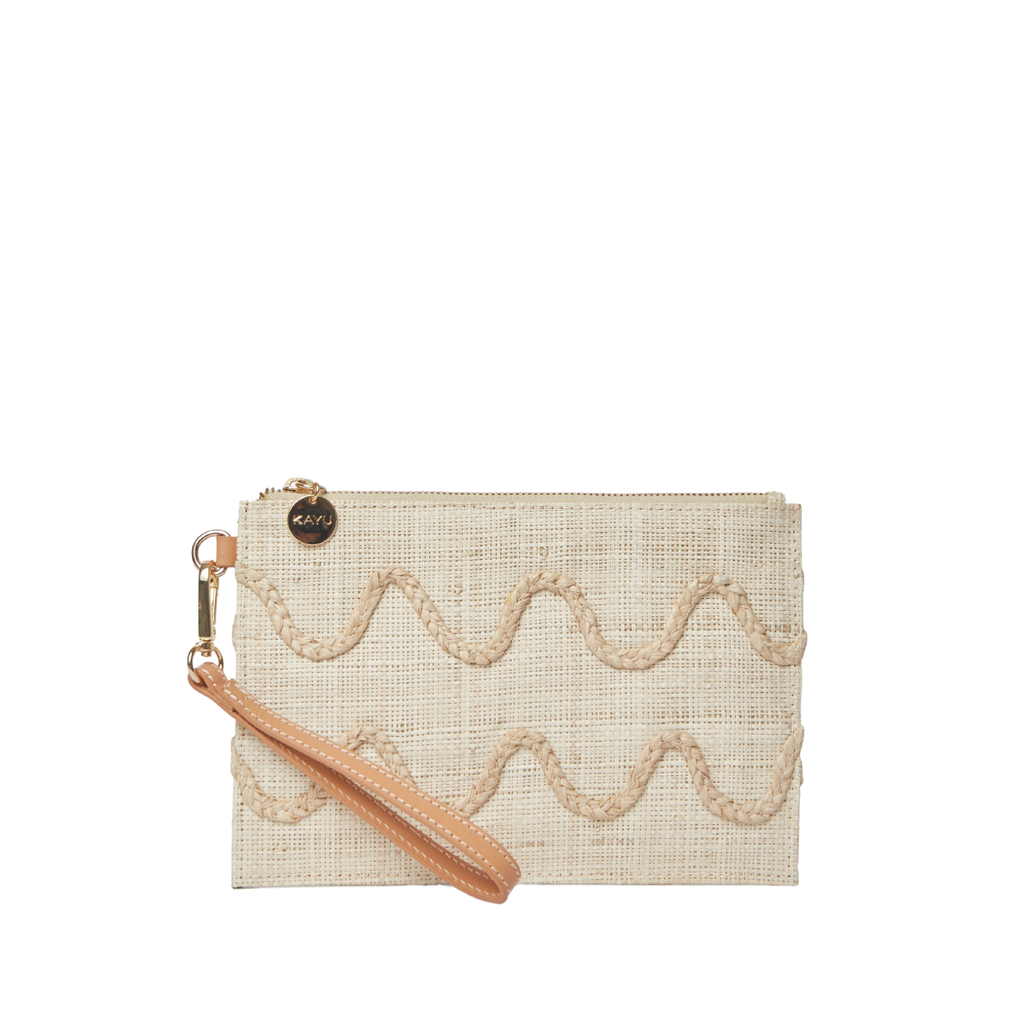 Irma Straw Pouch Wristlet Bag in Natural - the Well Appointed House