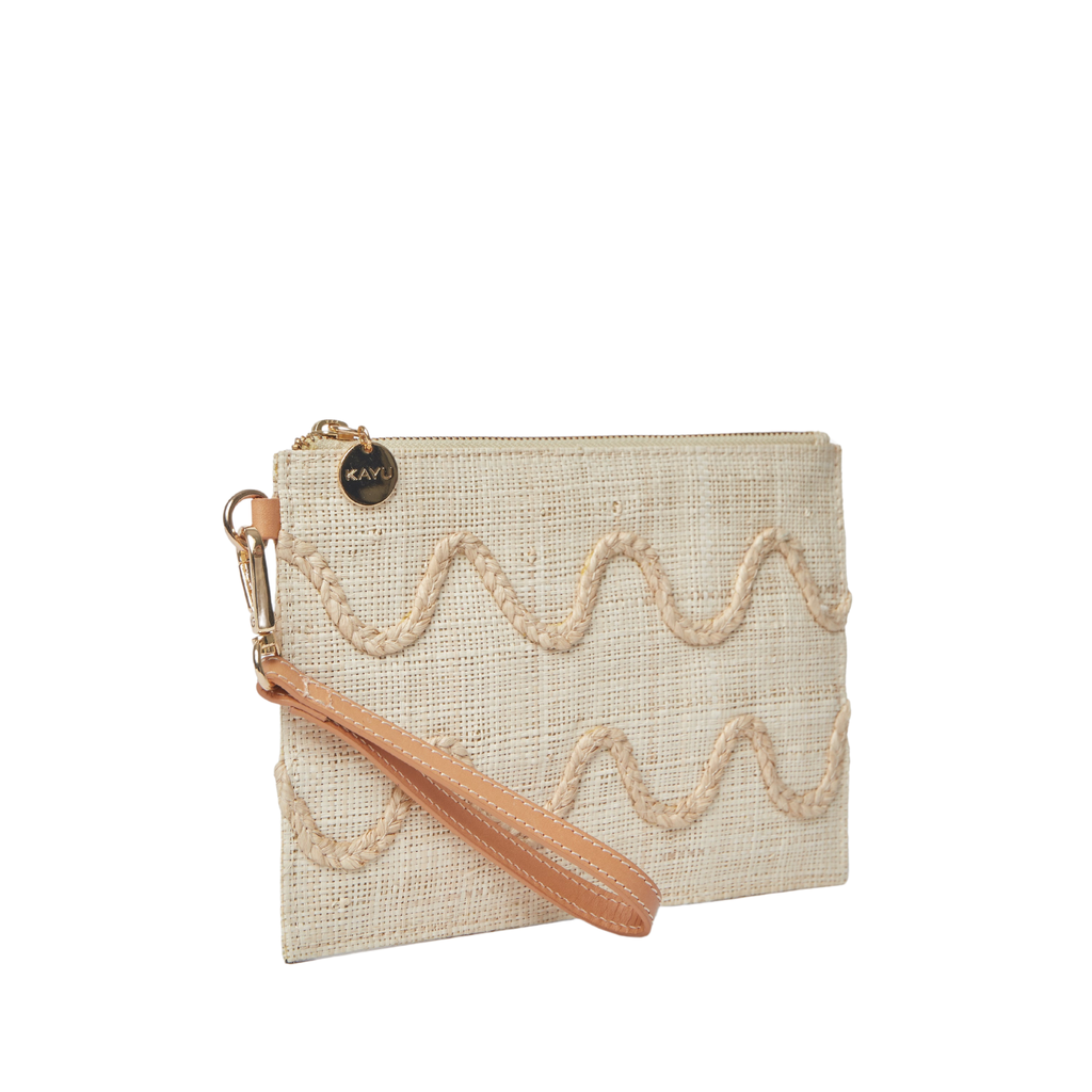 Irma Straw Pouch Wristlet Bag in Natural - the Well Appointed House