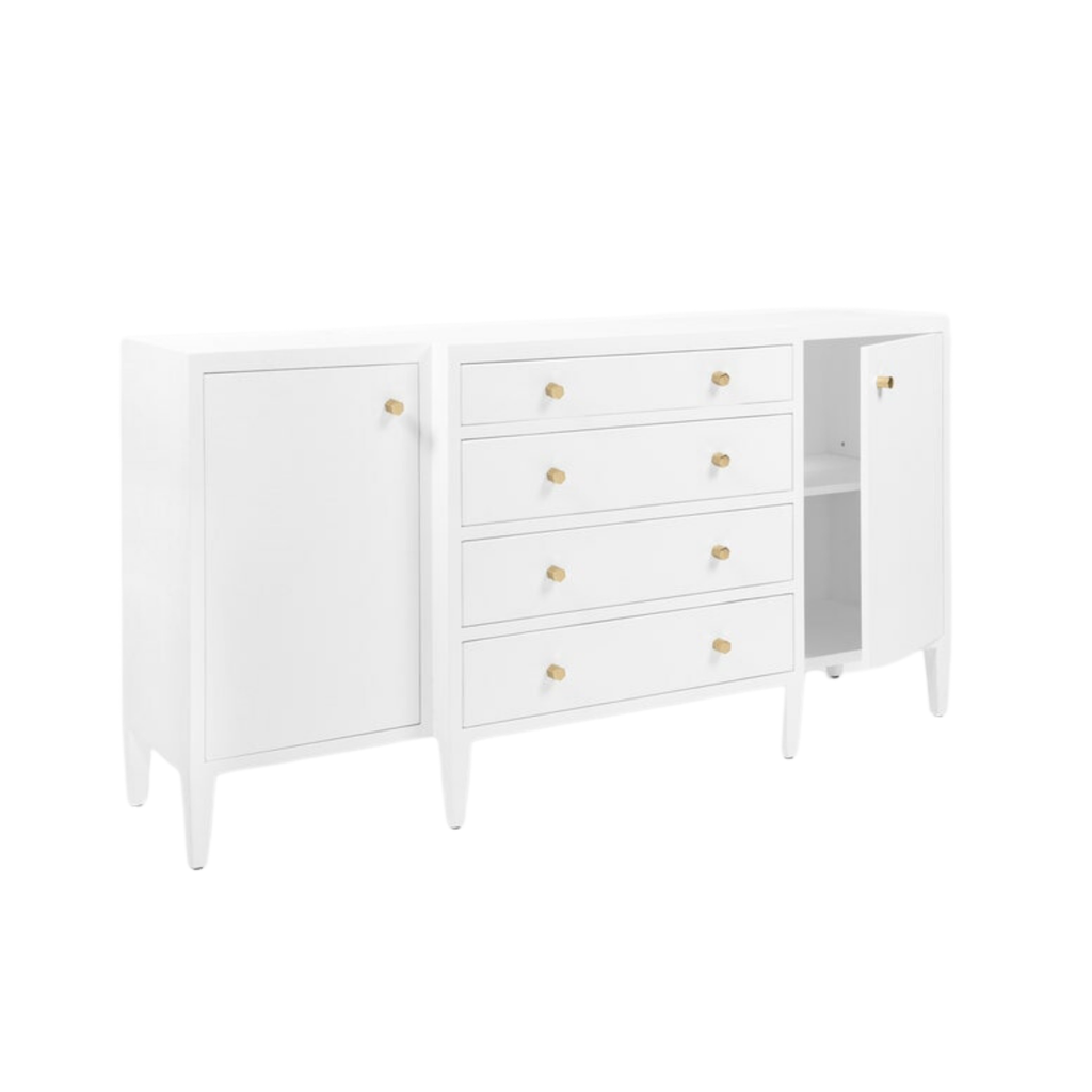 Jarin Deep Drawer Buffet in White - The Well Appointed House