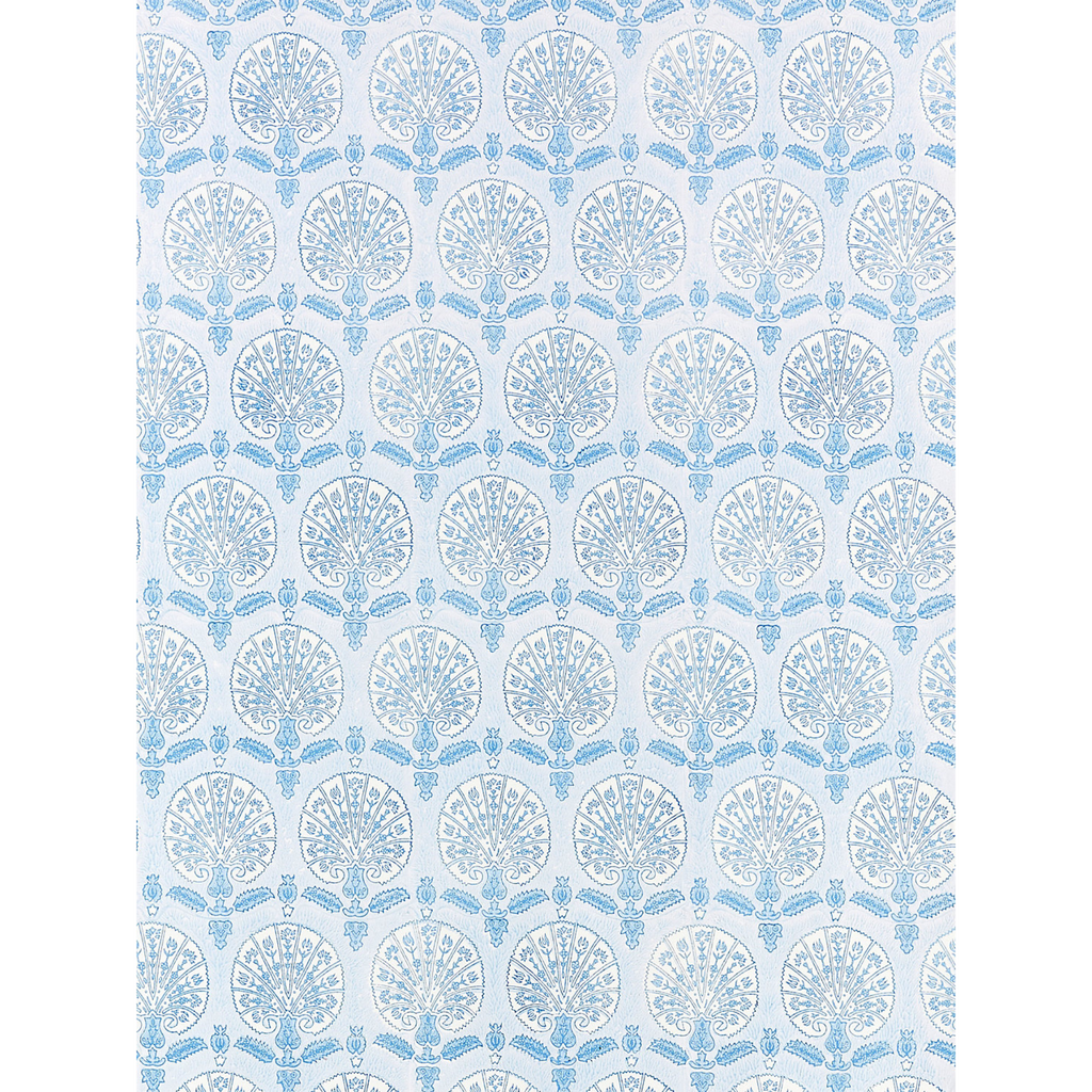 Karanfil Blockprint Wallpaper in Sky-THEWELLAPPOINTEDHOUSE