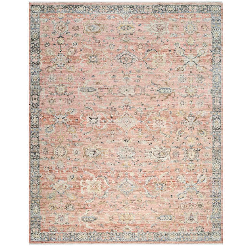 Pink & Blue Khorasan Handmade Wool Area Rug - Available in a Variety of Sizes - The Well Appointed House